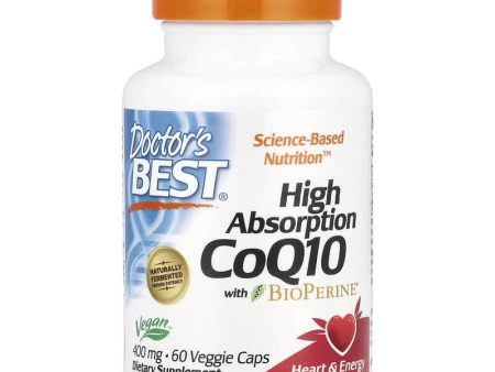 Doctor s Best High Absorption CoQ10 with BioPerine 400 mg 60 Veggie Capsules Hot on Sale