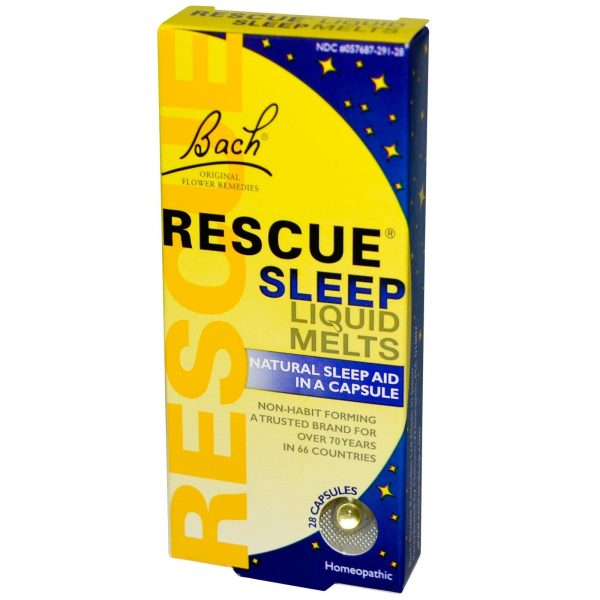 Bach Original Flower Essences Rescue Sleep Liquid Melts 28 Capsules For Sale