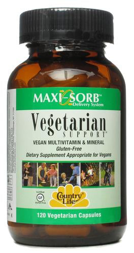 Country Life, Gluten Free, Vegetarian Support, Vegan Multivitamin & Mineral, 120 Veggie Caps For Cheap