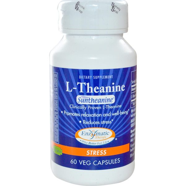 Enzymatic Therapy, L-Theanine, Stress, 60 VCaps - Dietary Supplement Discount