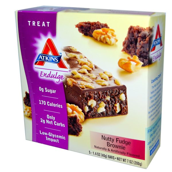 Atkins, Endulge, Nutty Fudge Brownie, 15 Bars, 40 g Each Sale