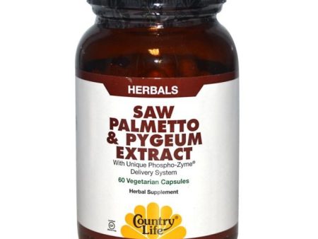 Country Life, Gluten Free, Saw Palmetto & Pygeum, 90 Veggie Capsules Hot on Sale