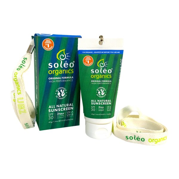 Soleo Organics All Natural Sunscreen SPF30 Original Formula (High Performance) Water Resistant 40g Fashion