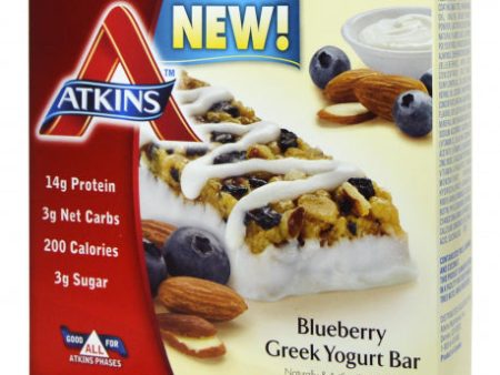 Atkins, Greek Yogurt Bar, Blueberry, 15 Bars, 48 g Each Online