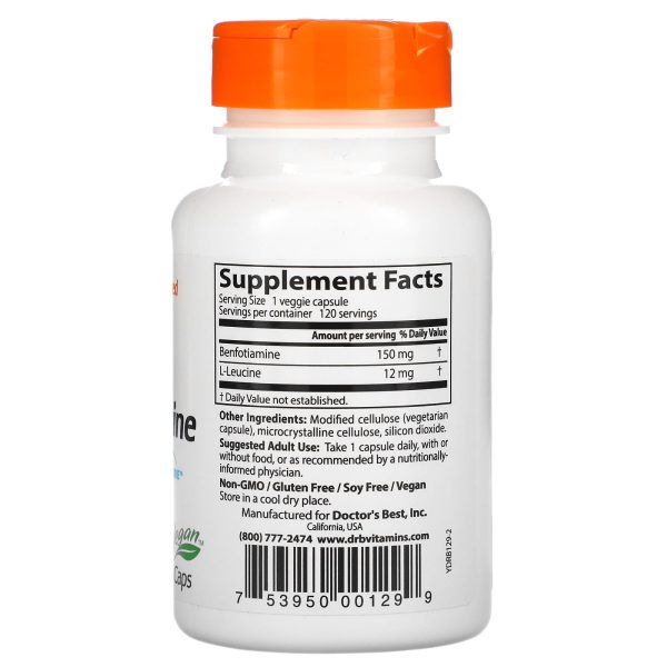 Doctor s Best Benfotiamine 150mg 120 VCaps - Dietary Supplement Online Hot Sale