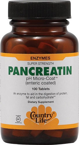 Country Life Pancreatin Gluten Free 100 Tablets - Dietary supplement Fashion