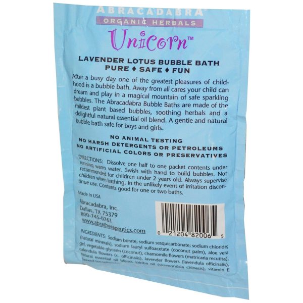 Abra Therapeutics, Unicorn, Lavender Lotus Bubble Bath (70g) Sale