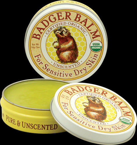 Badger Company, Badger Balm, For Sensitive Dry Skin, Unscented, 2 oz, 56 grams Online now