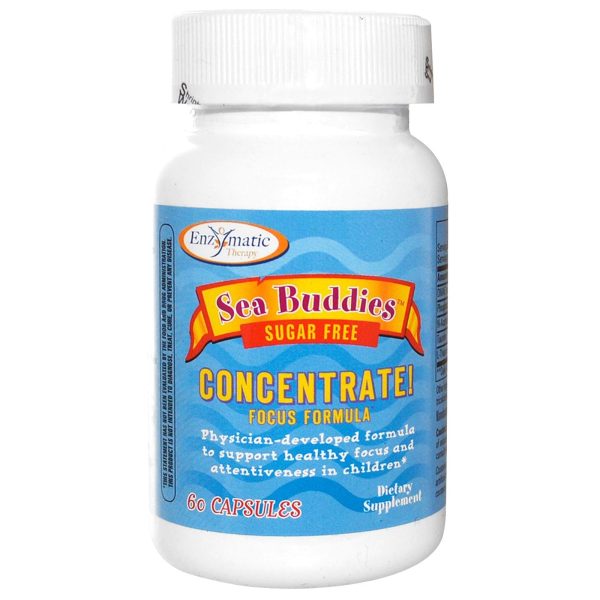 Enzymatic Therapy, Sea Buddies, Concentrate! Focus Formula, Sugar Free, 60 Capsules on Sale