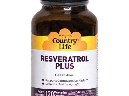 Country Life Gluten Free Resveratrol Plus 120 Veggie Capsules Supply