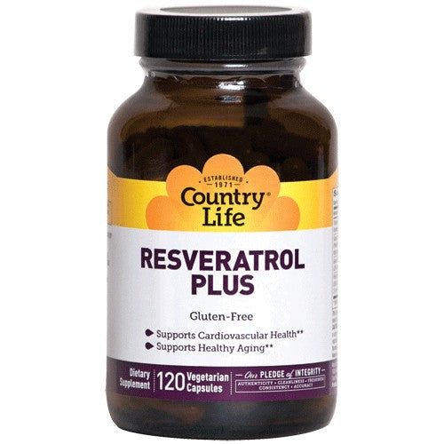 Country Life Gluten Free Resveratrol Plus 120 Veggie Capsules Supply