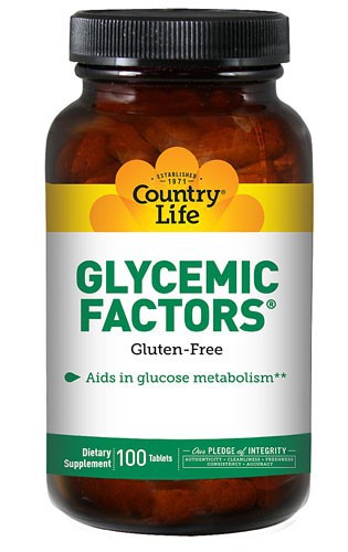 Country Life Glycemic Factors Gluten Free 100 Tablets For Cheap