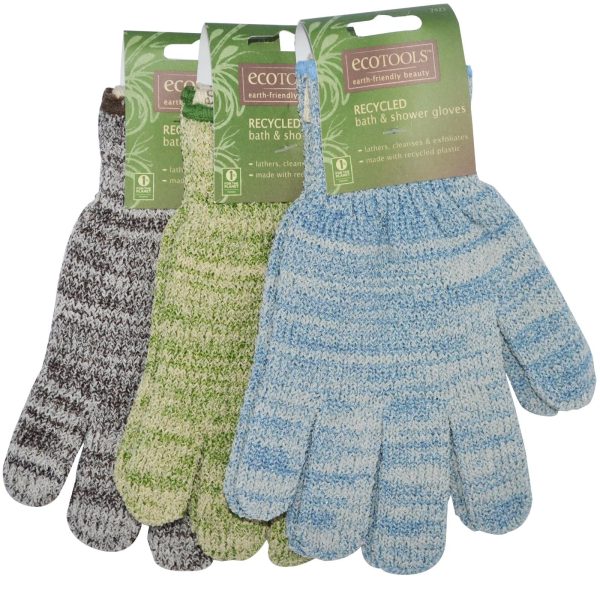 Eco Tools, Recycled Bath & Shower Gloves (1pair) For Sale