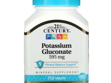 21st Century Health Care Potassium Gluconate 595mg 110 Tablets Hot on Sale