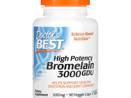 Doctor s Best, High Potency Bromelain 3000 GDU, 500 mg, 90 Veggie Caps Online Hot Sale