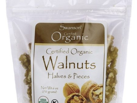 Swanson Certified Organic Walnuts, Halves & Pieces 170gm Supply