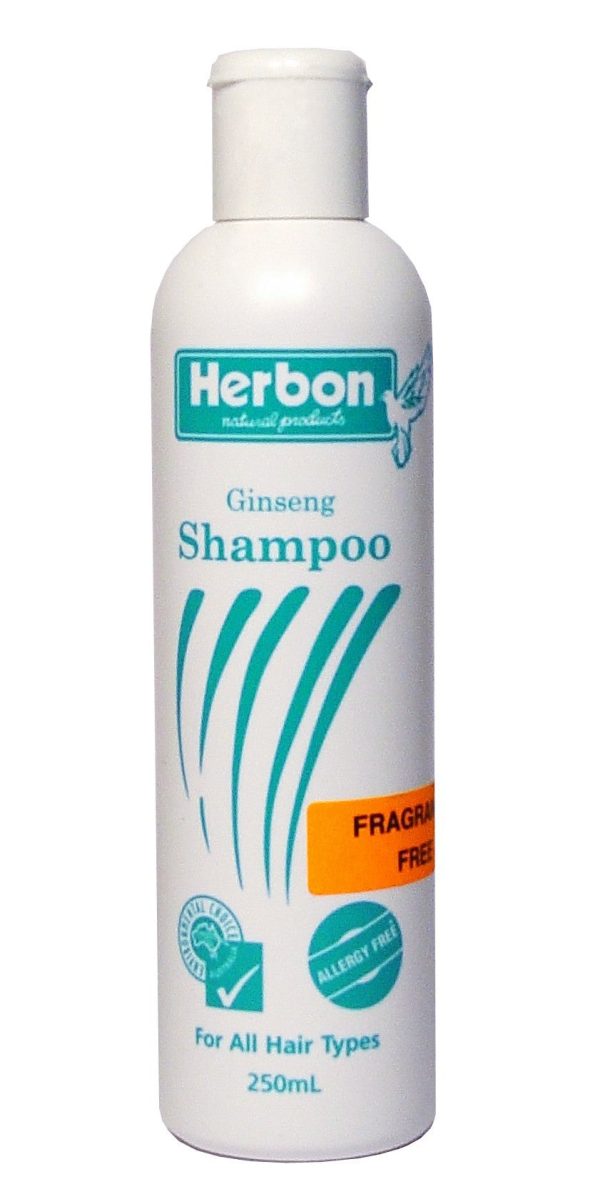 Herbon Natural Products, Ginseng Shampoo, Fragrance Free, 250 ml Supply