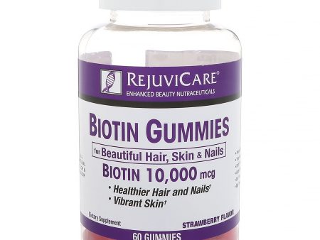 Rejuvicare, Biotin Gummies, Strawberry Flavor, 10,000 mcg, 60 Gummies Online