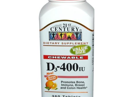 21st Century Healthcare Chewable D3 Orange Flavor 400 IU 360 Tablets Cheap