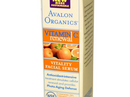 Avalon Organics, Vitamin C Renewal, Vitality Facial Serum, 30ml Cheap