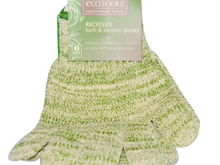 Eco Tools, Recycled Bath & Shower Gloves (1pair) For Sale