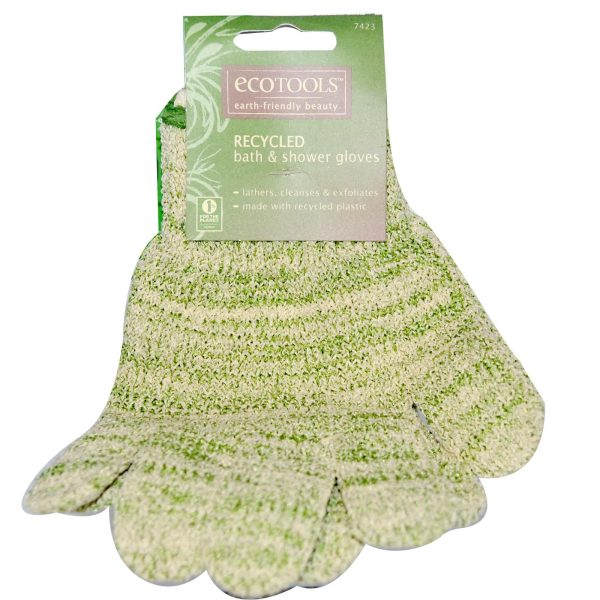 Eco Tools, Recycled Bath & Shower Gloves (1pair) For Sale