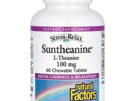 Natural Factors Stress-Relax Suntheanine L-Theanine 60 Chewable Tablets Fashion