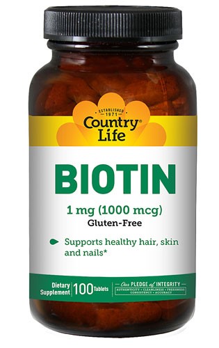 Country Life, Biotin, 1000 mcg, 100 Tablets ... VOLUME DISCOUNT For Sale