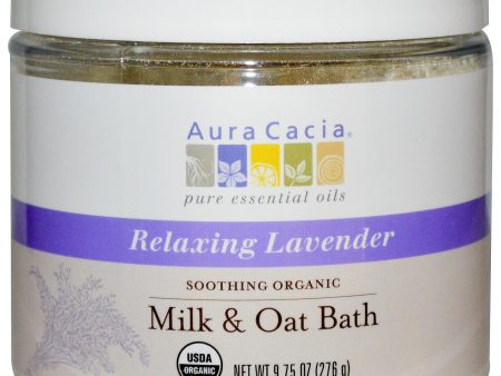 Aura Cacia Soothing Organic Milk & Oat Bath Relaxing Lavender (276g) Fashion