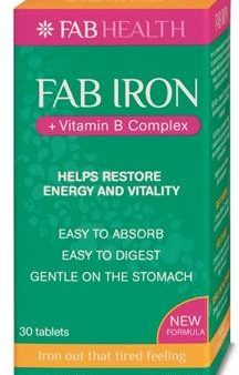 FAB Iron + B Complex 30 Tablets - Dietary Supplement Cheap