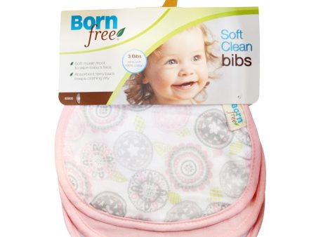 Born Free, Soft Clean Bibs, Pink, 3 Bibs Discount