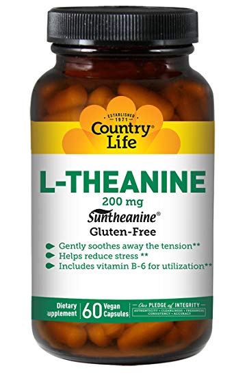 Country Life, Gluten Free, L-Theanine, 200 mg, 60 VCaps Online Hot Sale