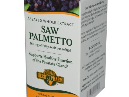 Herb Pharm, Saw Palmetto, 60 Softgels - Herbal Supplement For Cheap