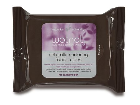 Wotnot Facial Wipes Sensitive Skin Certified Organic with Aloe Vera Rosehip Sweet Almond & Jojoba Oil 25 Wipes Online Hot Sale