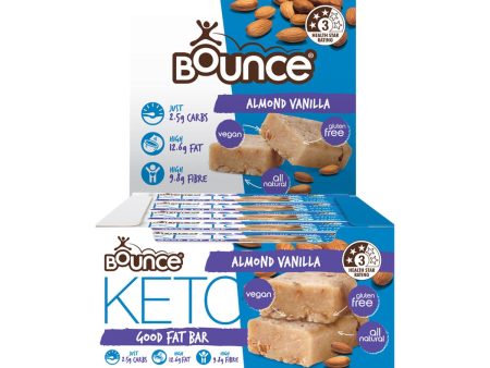 Bounce Keto Good Fat Bar Almond Vanilla 35g x 15 Display For Discount