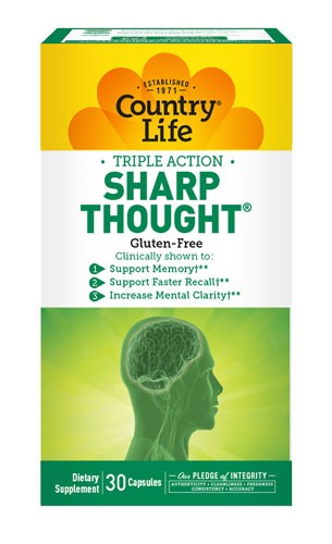 Country Life, Gluten Free, Sharp Thought, 30 Capsules For Sale