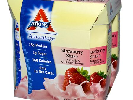 Atkins Advantage Strawberry Shake 4 Shakes 325ml Each For Sale