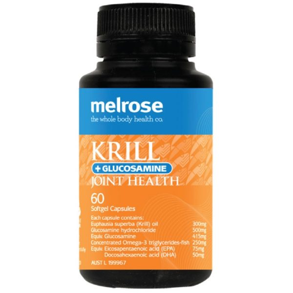 Melrose Krill + Glucosamine Joint Health 60 Softgels Cheap