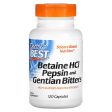 Doctor s Best, Betaine HCI Pepsin & Gentian Bitters, 120 Capsules Online now