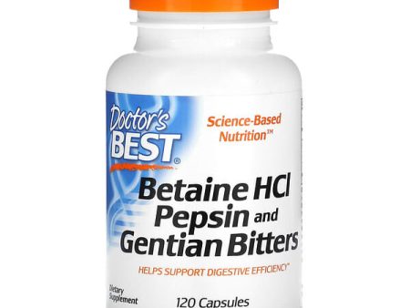 Doctor s Best, Betaine HCI Pepsin & Gentian Bitters, 120 Capsules Online now