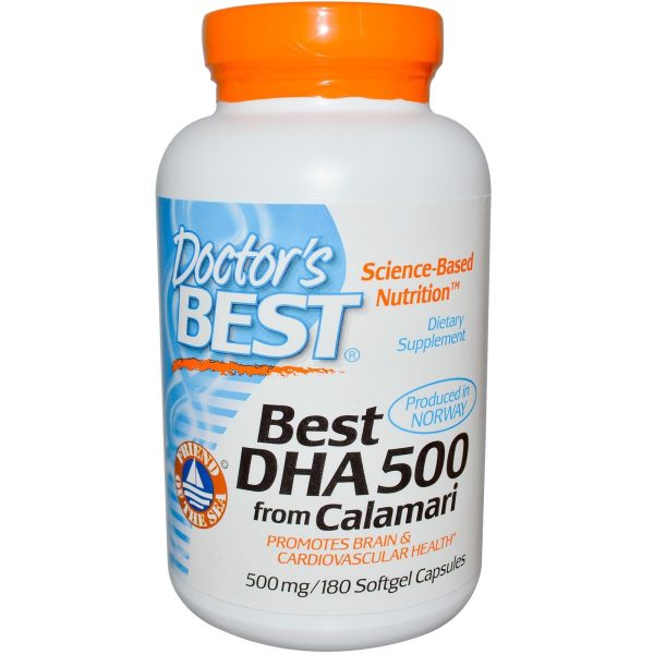 Doctor s Best, DHA 500, Calamari, 500mg, 180 Softgels For Sale