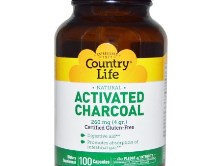 Country Life Activated Charcoal 260mg 100 Capsules Hot on Sale