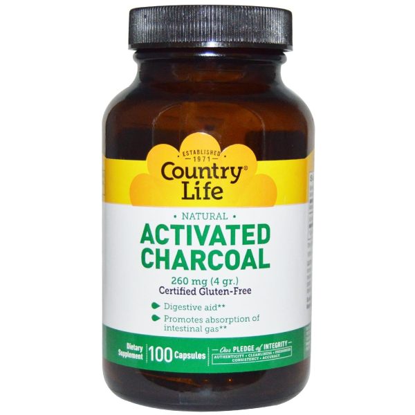 Country Life Activated Charcoal 260mg 100 Capsules Hot on Sale