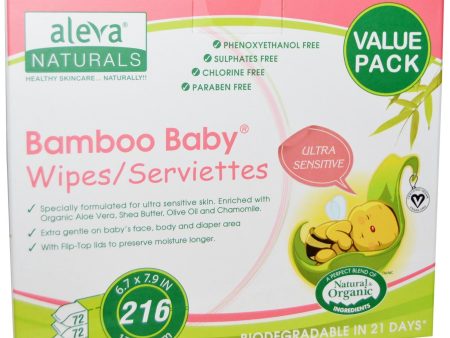 Aleva Naturals, Bamboo Baby Wipes, Ultra Sensitive, Value Pack, 216 Wipes Hot on Sale