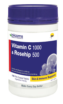 Henry Blooms, Health Products Vitamin C 1000 with Rosehip, 500mg 180 Tabletss Supply