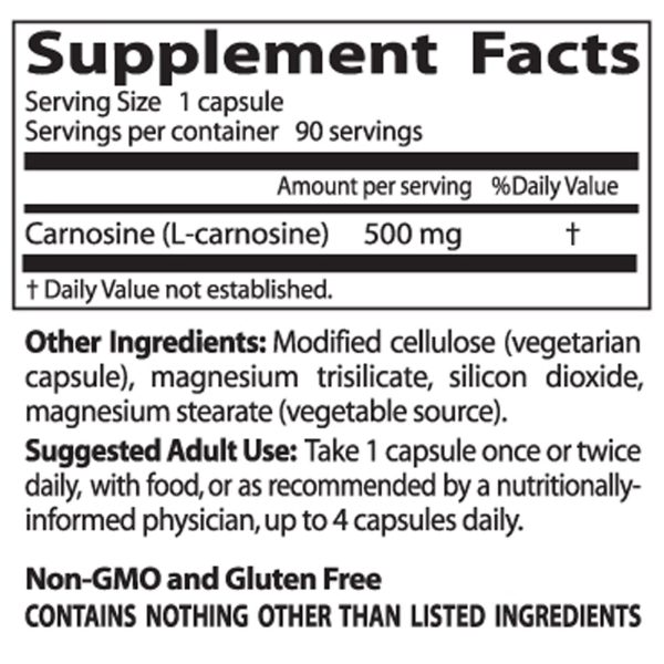 Doctor s Best, Best Carnosine, 500mg, 90 Veggie Caps Supply