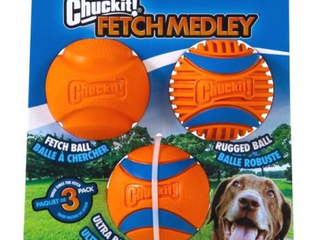 Chuckit Fetch Medley Balls Medium Ultra Fetch Rugged Pack of 3 Discount