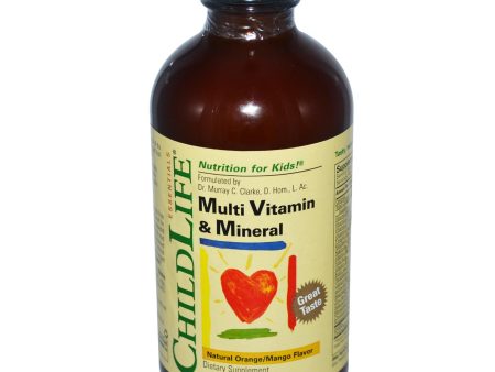 ChildLife, Essentials, Multi Vitamin & Mineral, Natural Orange Mango Flavour 237ml Online now