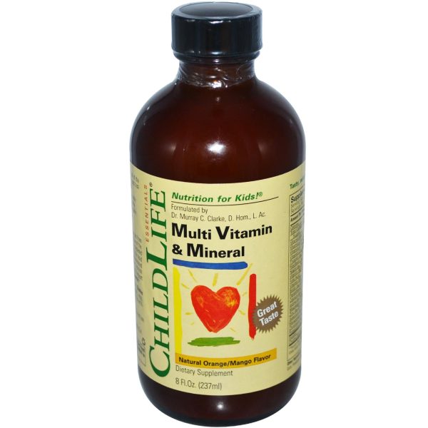 ChildLife, Essentials, Multi Vitamin & Mineral, Natural Orange Mango Flavour 237ml Online now