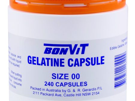 Bonvit Gelatin Capsules Size 00 240 Capsules - Natural Supplement For Cheap